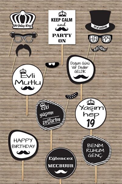 PEKSHOP Erkek Doğum Günü Konuşma Balonları El Pankartları