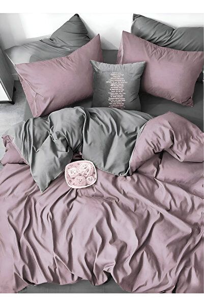 BEAUTIFUL BIRD Dried Rose - طقم غطاء لحاف فردي مرن باللون الرمادي