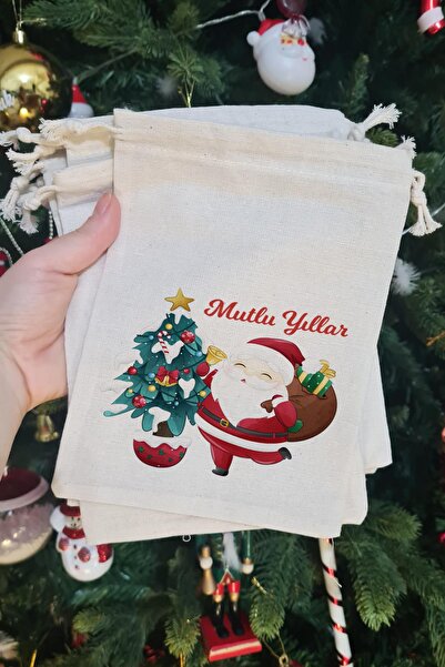 PEKSHOP Χαριτωμένη χριστουγεννιάτικη τσάντα δώρου Άγιου Βασίλη 10 τεμάχια