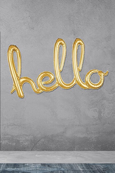 PEKSHOP بالون فويل على شكل مرحبًا مكتوبًا بخط اليد