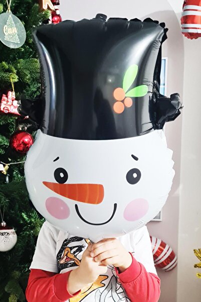 PEKSHOP بالونات رأس رجل الثلج من رقائق الفويل لعيد الميلاد