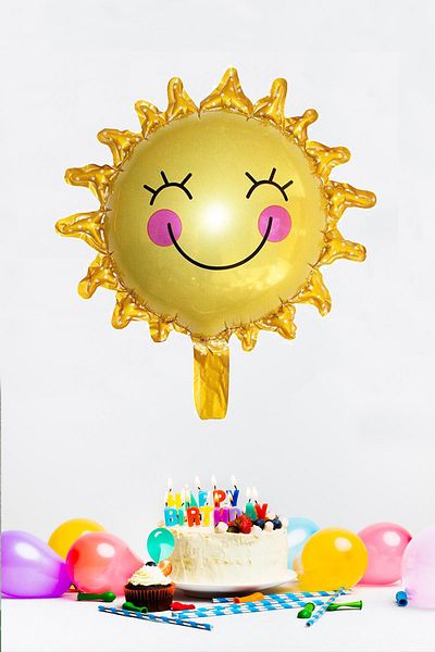 PEKSHOP Laughing Sun Shaped Foil Balloon