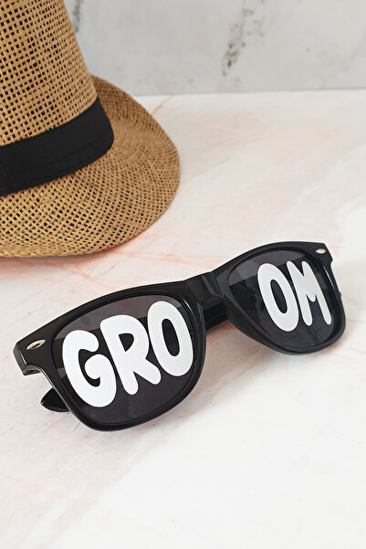 PEKSHOP Groom Yazılı Damat Gözlüğü - Gelin Damat Fotoğraf Aksesuarı Gözlük