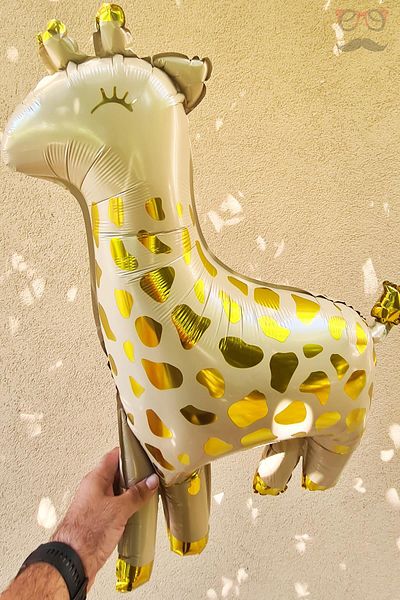 PEKSHOP Giraffe Foil Balloon Large Giraffe Birthday Balloon with Shiny Gold Detail