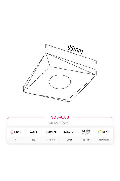 NEVO Sıva Altı LED Spot Eskitme 4000K Ilık Beyaz ND346