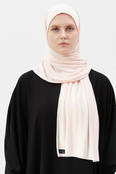 Altobeh Hijab Χτενισμένο Βαμβακερό Σάλι Απλό Πούδρα σε Σκόνη