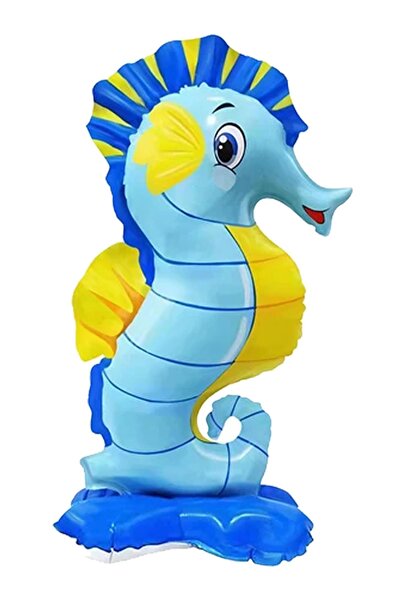 PEKSHOP بالون من رقائق فرس البحر واقفًا، بالون منتصب على سطح الطاولة