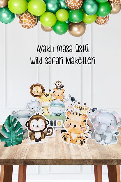PEKSHOP Wild Safari Concept Birthday Standing Board Σετ Επιτραπέζιο
