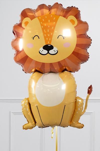 PEKSHOP Sevimli Aslan Büyük Folyo Balon Safari Temalı Doğum Günü Balonları 100cm