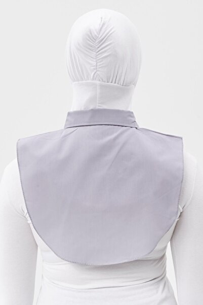 Altobeh Women's Plain Shirt Collar Ready Hijab Inner Neck Collar Rescue Collar Gray