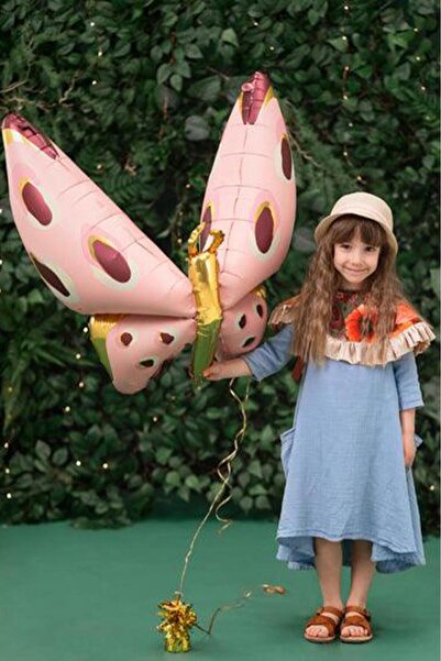 PEKSHOP Büyük Kanatlı Kelebek Folyo Balon Giyilebilir İpli Balon
