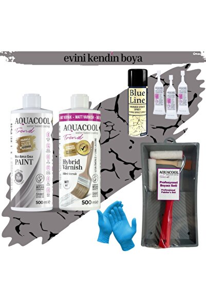 Aquacool Trend Mac Su Bazlı Fayans Boyama Seti Ral 7036 Platin Gri, Mat Vernik