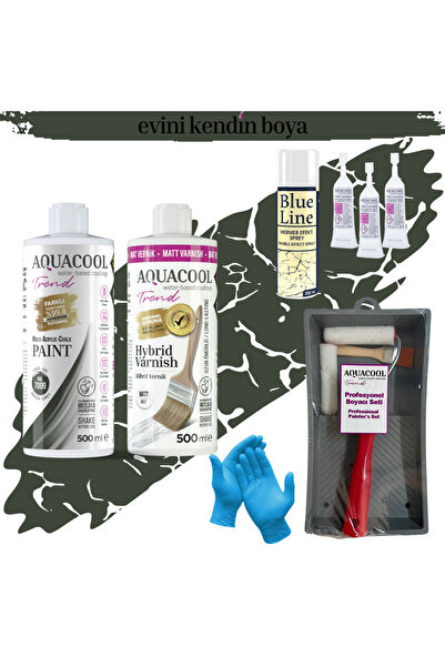 Aquacool Trend Mac Su Bazlı Fayans Boyama Seti Ral 7009 Yeşil Gri, Mat Vernik