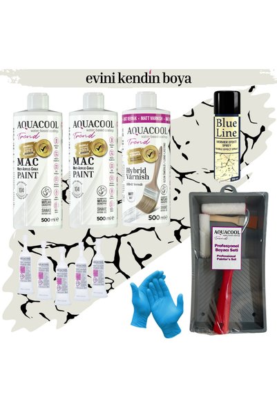Aquacool Trend Mac Su Bazlı Fayans Boyama Seti Trd 104 Antik Beyaz, Mat Vernik