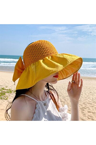 Shopiolog Сгъваема чанта за лък Шапка с широка периферия Плетена шапка с кози...