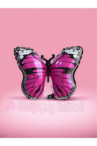 Happyland Pink Butterfly Patterned Foil Balloon