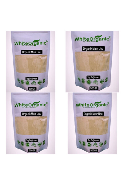 White Organic Organik Mısır Unu 500 Gr 4 Adet Organic Corn Flour