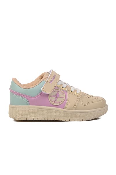 WALKWAY Sloga-P Beige-Lilac-Green Children's Sneakers