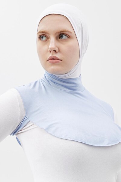Altobeh Plain Turtleneck Throated Combed Cotton Hijab Neck Collar Sky Color