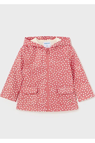 MAYORAL LİMİ kız bebek & çocuk  penye astarlı su itici desenli yağmurluk