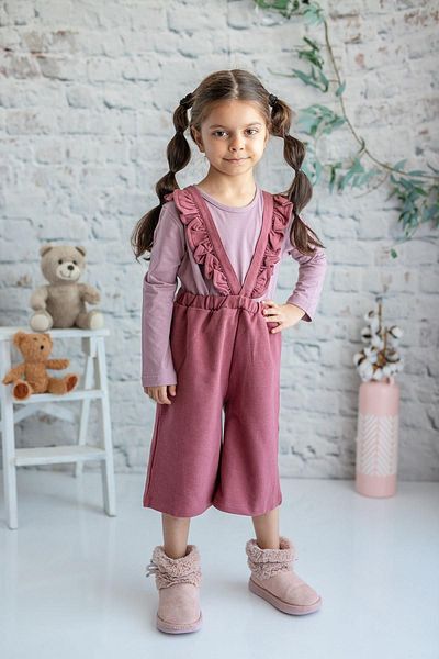 Zeyland Rosa T-Shirt-Salopet-Set für Mädchen (2–7 Jahre)