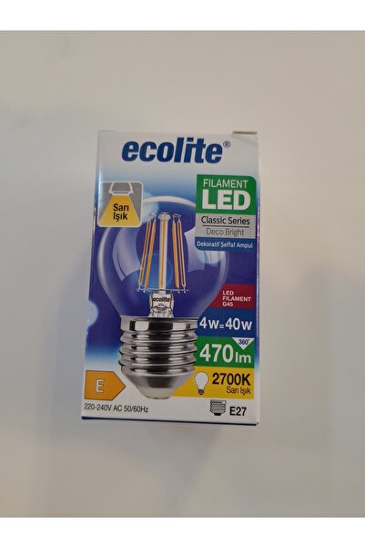 Ecolite 4w E27 Top Rustik Led Ampul 2700k Sarı Işık(GÜN IŞIĞI)