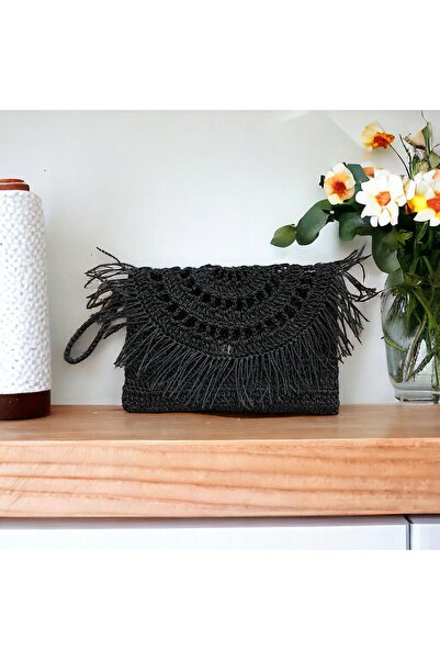 B Made Hasır Clutch Çanta