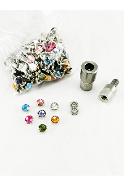 Klinkshop Kristal Taşlı Giysi Kot Ve Ev Tekstili Karışık Renkli Süsleme Malze...