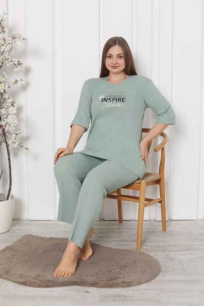 ELA Set de pijamale pentru femei de mărime Plus Inspire Green