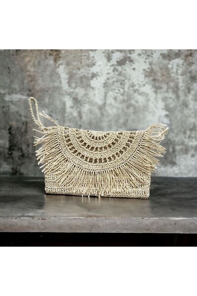 B Made Hasır Clutch Çanta