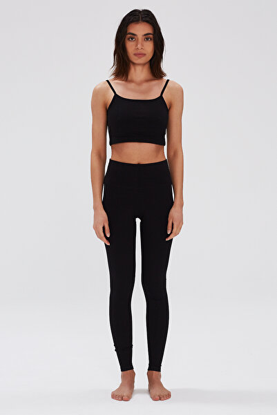 Comm-Ci Дълги спортни клинове с висока талия от органичен памук в кехлибарено...