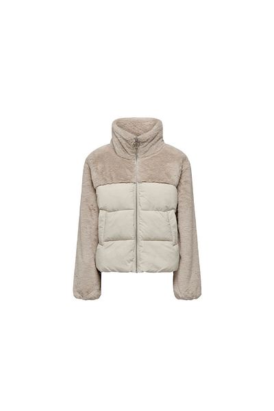 ONLY Onlwanja Fur Puffer Mix - Women's Casual Coat15292945-MOONBEAM Cream