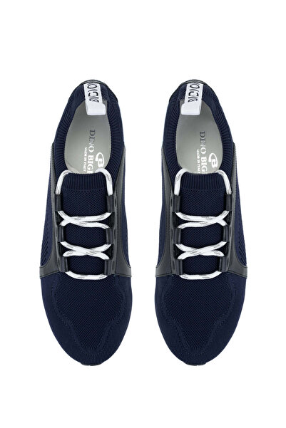 DINO BIGIONI Erkek Tekstil Deri Mavi Sneakers & Spor Ayakkabı