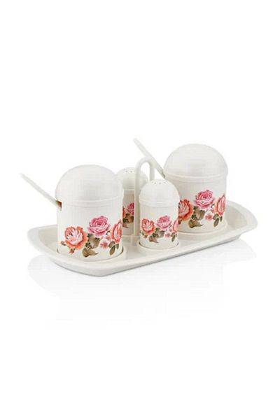 Cosiness Flower Patterned Mill Spice Salt Set