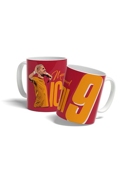 OFFSIDE Yellow Red Mauro Emanuel Design Fan Printed Mug Cup Gift Mug