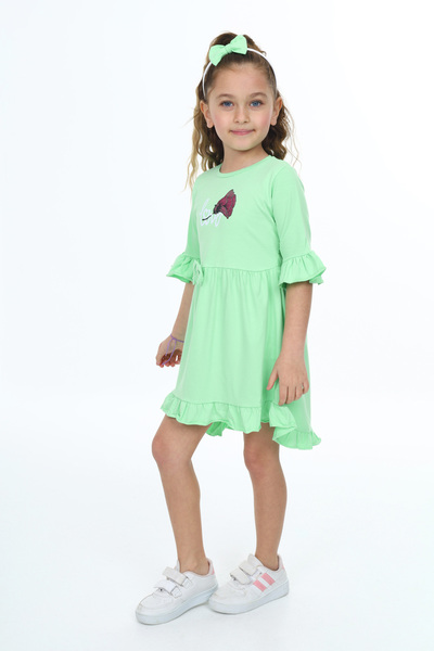 e-çocuk Love Rose Embroidered Girl's Dress - 235980