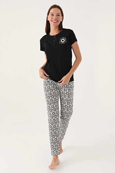 Pierre Cardin New Season Cotton Short Sleeve Women's Pajamas Set Large Size Option V21