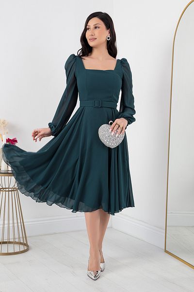 PULLIMM Rochie din sifon cu guler patrat Dns1302