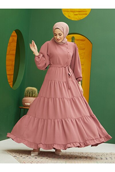 Neways Button Detailed Hijab Dress - Dried Rose - Neways