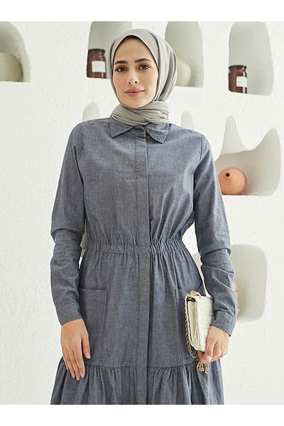 Neways Denim Hijab Dress - Dark Blue - Neways