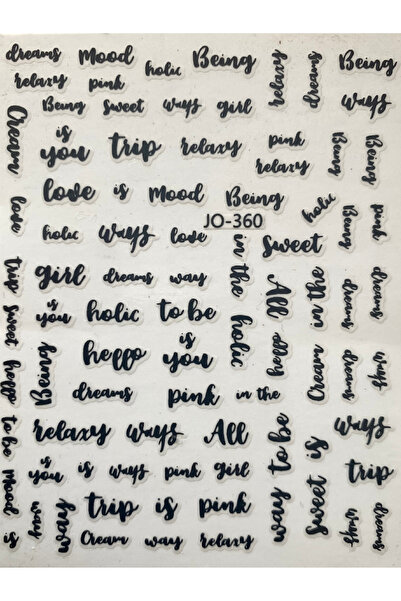 Venalisa Tırnak Sticker Tırnak Süsleme Nail Art JO-360 Siyah