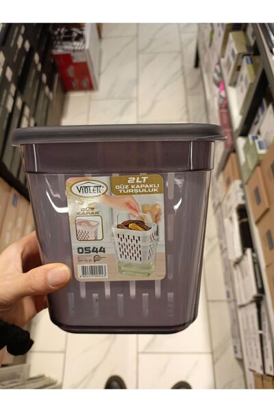 Violet 2 lt düz kapaklı turşuluk