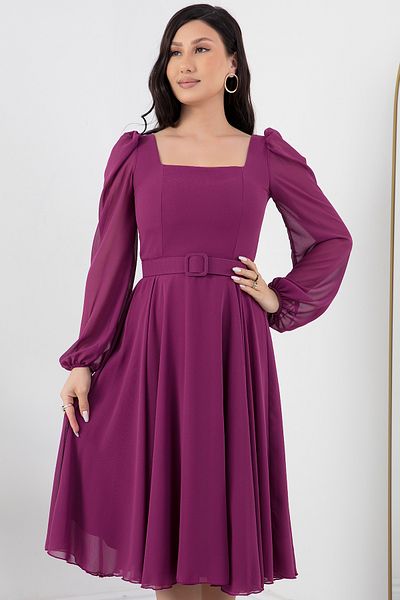 PULLIMM Rochie din sifon cu guler patrat Dns1302