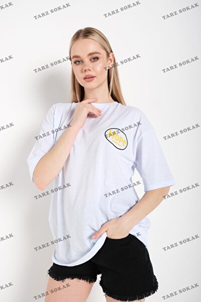 Tarzsokak Tricou alb cu logo imprimat