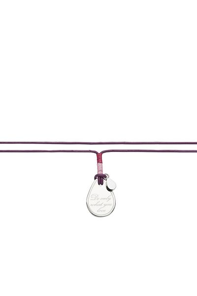 Energetix Engraved Purple Leather Magnetic Necklace