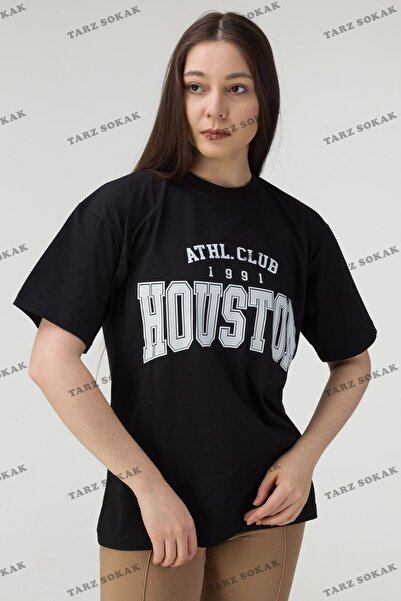 Tarzsokak Houston Printed Femei Oversize Blue