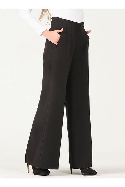 Veteks Line Wide Leg Pocket Trousers - Black - Veteks Line
