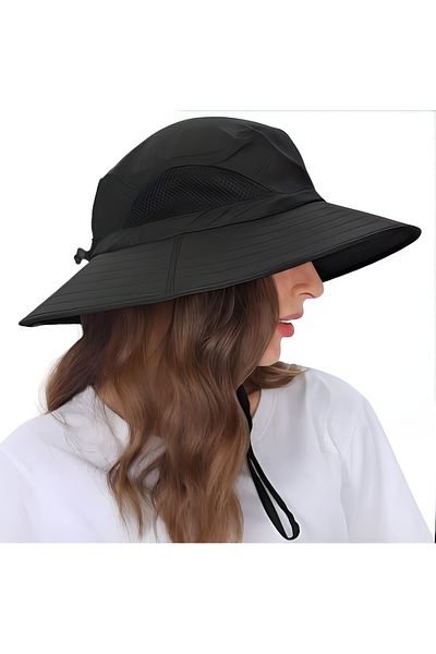 Trenderrs Unisex Summer Wide Brim Maxi Size Mesh Foldable Safari Outdoor Beach Hat