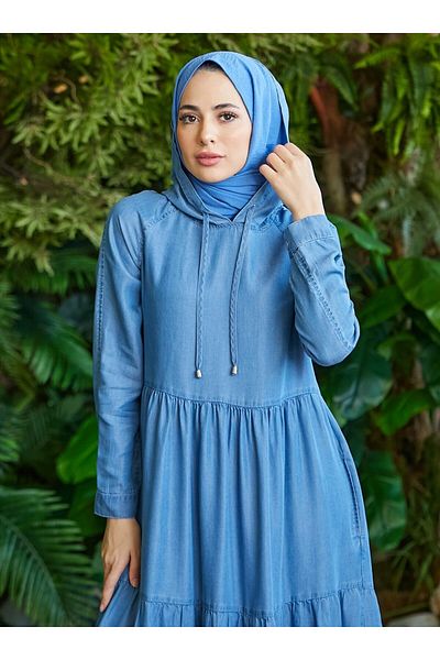 Neways Hooded Liyosel Fabric Dress - Blue - Neways