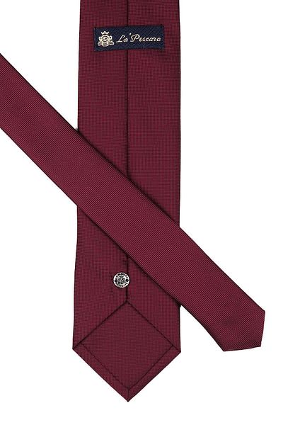 La Pescara Claret Red Dot Pattern Classic Tie with Handkerchief Kk4151